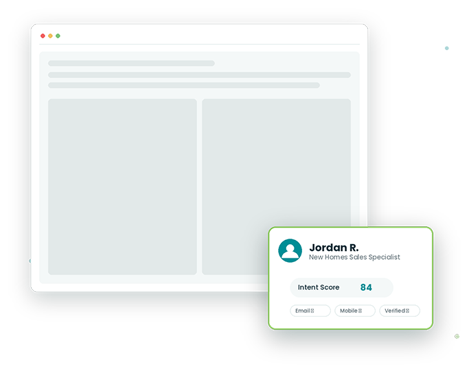 MD LeadFlow AI-identified website lead showing verified name, contact info, and intent score