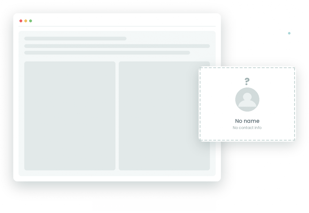 MD LeadFlow Anonymous website visitor with no name or contact info, before AI identification